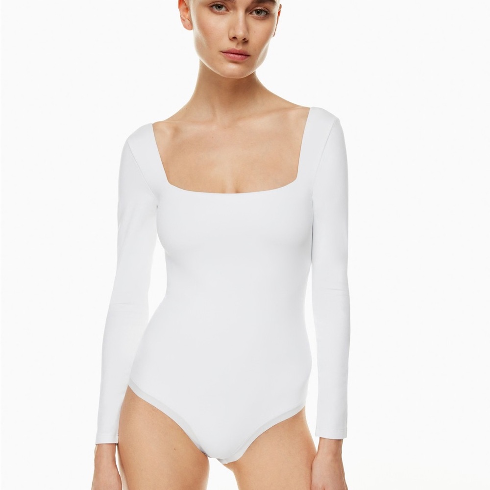 Babaton White Long Sleeve Bodysuit